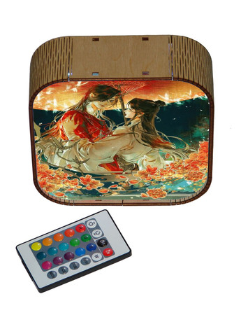 Подарочная деревянная настольная лампа Аниме Благословение небожителей с пультом дистанционного управления ночник Anim (43019) No Brand (365264976)