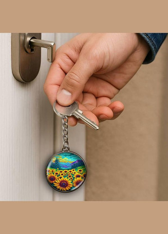 Набор подвеска (кулон) и брелок Цветочное поле #01 (подарочный набор) No Brand (332633494)