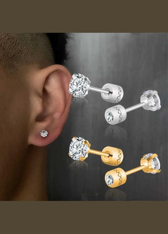 Гіпоалергенні сережки-гвіздки з каменем із нержавіючої сталі [VNOX-ES-4157] VNOX No Brand (338624637)