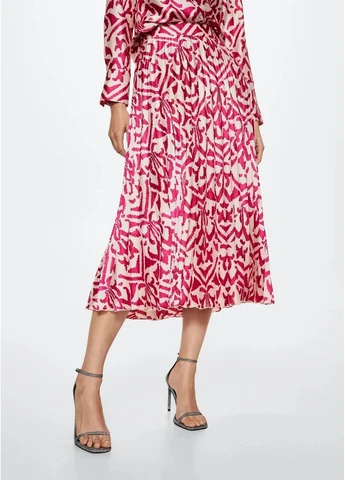 Спідниця Printed Pleated Pink 37093855 Mango (398014498)