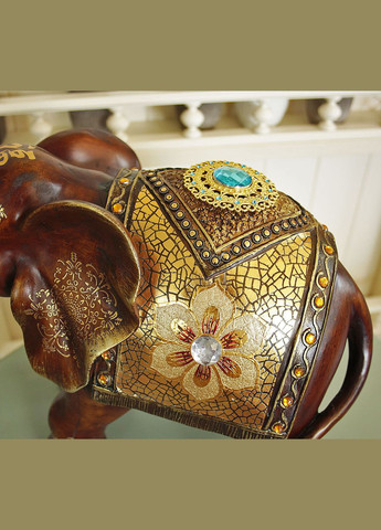 Фигура слона с цветком, хобот вверх 35см (H24494D) Гранд Презент (282841187)