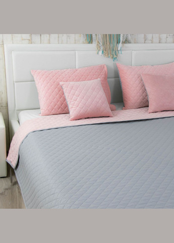Покрывало 220х240 VeLour Pink and Grey ромб Руно 330.55_Pink and Grey ромб (325486638)