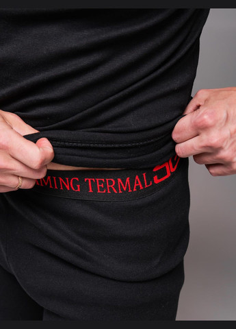 Термо білизна чоловіча чорна на мікрофлісі Великі розміри No Brand (314923102)