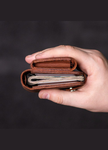 Гаманець затиск Slim з монетницею, коньяк SD Handmade (351390729)