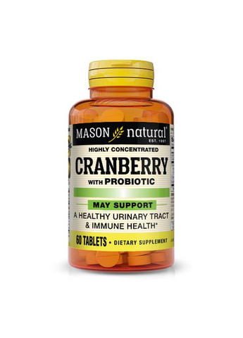 Highly Concentrated Cranberry with Probiotic 60 Tabs Mason Natural (288050754)