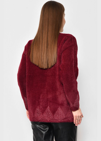 Бордовый демисезонный кардиган женский альпака бордового цвета пуловер Let's Shop