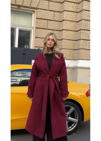 Бордове демісезонне Пальто кашемірове утеплене (заміри в описі) GD/GL Модний простір