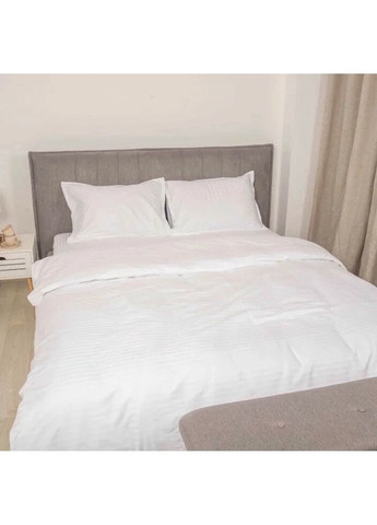 Постільна білизна сімейна Сатин Stripe White-S 210х143х2 см біла Tiare (336328189)