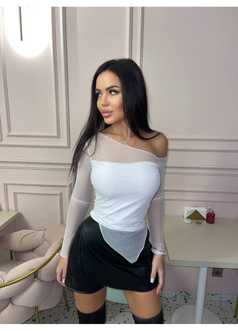 Топ с сеткой и асимметричным низом No Brand (370547565)