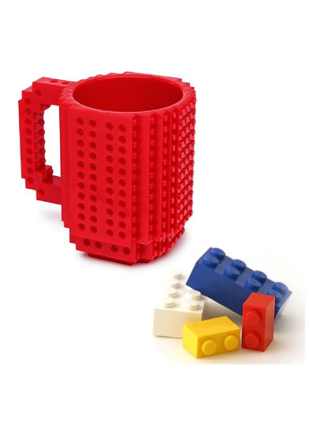 Чашка кружка конструктор с ручкой детская для детей мальчиков девочек Лего с деталями 13х13 см 350 мл (478725-Prob) Бордовая Unbranded (309759310)