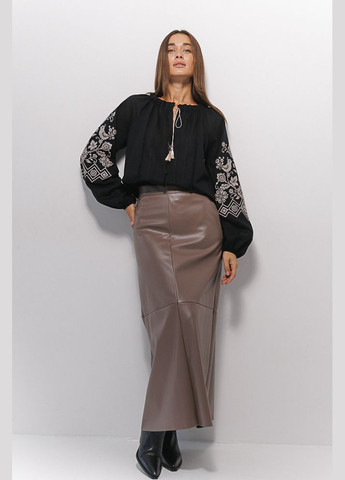 Чёрная женская вышиванка с вышивкой крестиком Arjen (303605512)