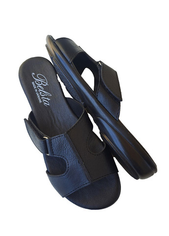 Черные шлепанцы женские из экокожи Белста