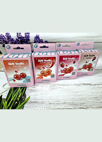 Бразильські вибухові кульки для масажу Lub Balls зі смаком полуниці та шоколаду Crushious (331170467)