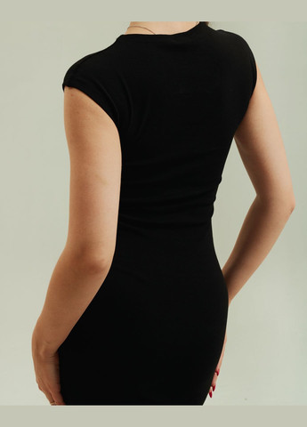 Черное кэжуал платье длинное Dilvin