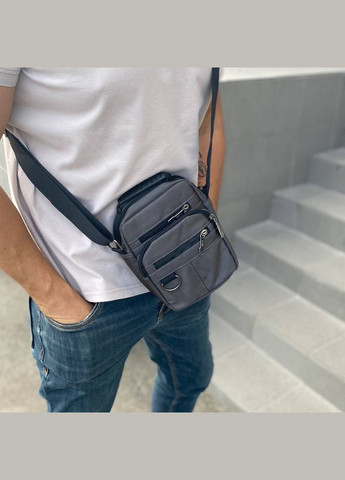 Сумка барсетка через плечо мужская серая компактная Street City No Brand (304511744)