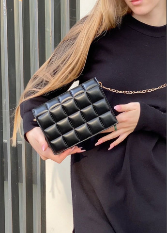 Жіноча маленька класична сумка клатч на ланцюжку чорна No Brand (285104090)