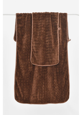 Набор однотонных полотенец из микрофибры банное+для лица коричневого цвета Let's Shop однотонный коричневый