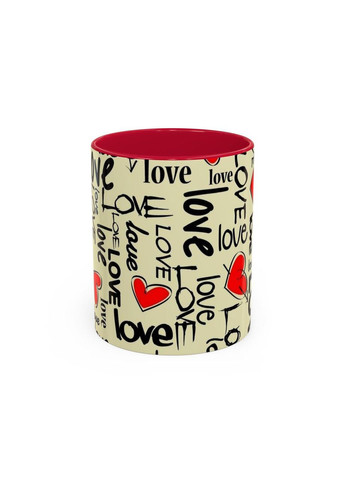 Чашка с принтом "Love & Сердце" No Brand (368671475)