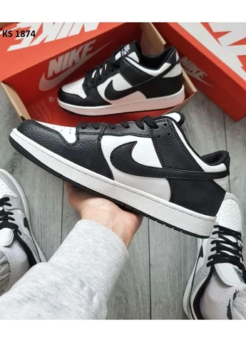 Белые демисезонные кроссовки мужские nike dunk low sb black white найк данк белые No Brand