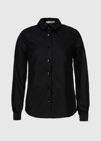 Черная повседневный рубашка однотонная No Brand