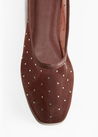 H&M Балетки в сетку коричневый з полиуретан, швеция — лето (341193392)