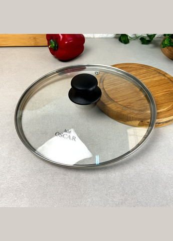 Большая универсальная стеклянная крышка 26 см для кухонной посуды с пароотводом No Brand (304422185)