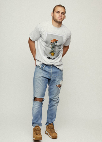 Серая футболка мужская basic YAPPI