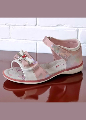 Розовые повседневные, праздничные открытые сандалии босоножки с липучками для девочки Y Top на липучке