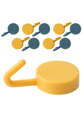 Крючки самоклеящиеся Scandic набор из двух цветов 5+5=10 штук Пластик, желтый/тёмно-синий морской PTR No Brand (317763467)