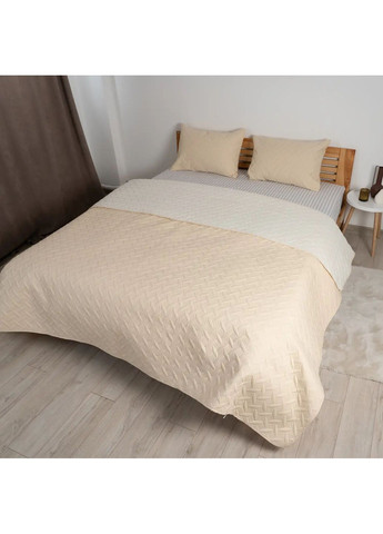 Двоспальне покривало 180*240 см двостороннє, Бежеве (23670180210) ТЕП (365851630)