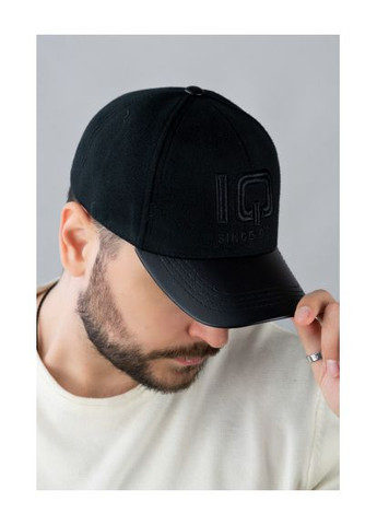 Мужская бейсболка кашемировая "Timeless", козырек экокожа, вышивка Braxton (366340633)