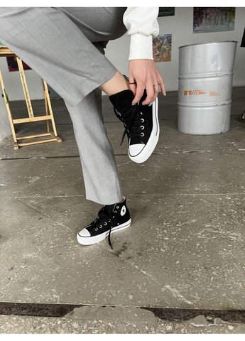 КЕДЫ ЖЕНСКИЕ CONVERSE LIFT HIGHT BLACK КОНВЕРС No Brand чёрные демисезоны (369389618)
