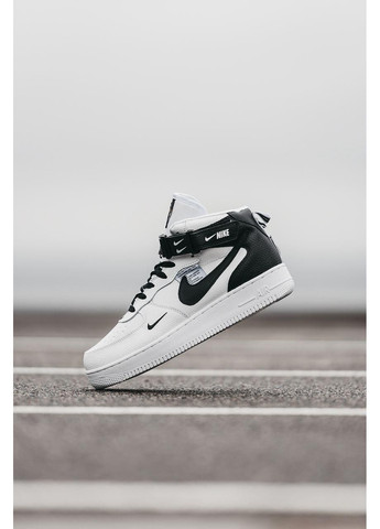 Чорні Зимовий кросівки чоловічі nike air force 1 lv8 mid white black найк аір форс 1 преміум No Brand