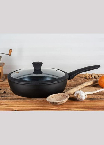 Сковорода глубокая EB-3491 с крышкой с алмазным напылением и индукционным дном 2.4 л 24 см Edenberg (297331770)