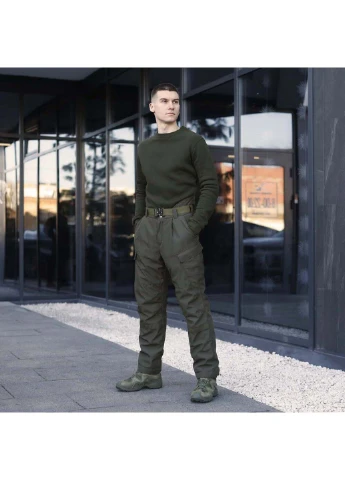 Хаки кэжуал демисезонные прямые брюки Pobedov