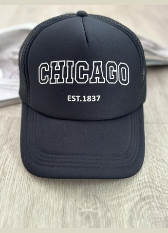 Кепка тракер с сеточкой Чикаго (Chicago) Черный с белым 56-61р (8091) No Brand (294205930)