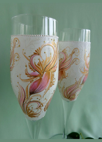 Весільні Келихи з оригінальною розписом ручної "Золотий завиток" No Brand (349842350)