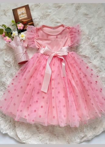 Розовое платье для девочки цвет розовый 10731 No Brand (322503097)