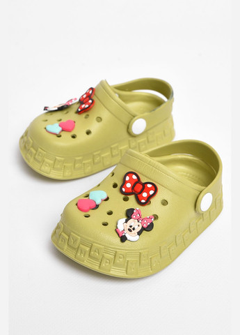 Крокси дитячі кольору хакі з прикрасами Let's Shop (297983172)
