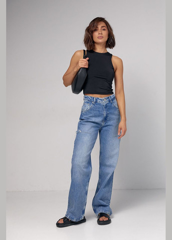 Жіночі джинси з декоративними розрізами на стегнах Lurex - (282957763)