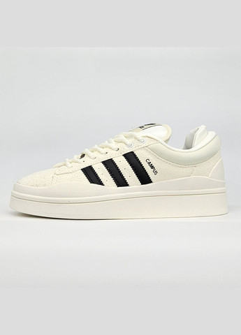 Білі Осінні кросівки чоловічі і жіночі adidas campus x bad bunny white | адідас кампус х бед бані білі No Brand