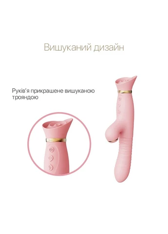 Пульсатор-вибратор с вакуумной стимуляцией клитора - ROSE Thruster Strawberry Pink Zalo (385656923)