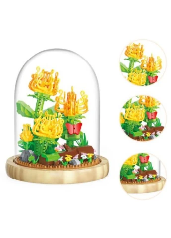 Конструктор Chrysanthemums Серія Flower Flask Золота хризантема під куполом 611 деталі (2104619283) No Brand (382242260)