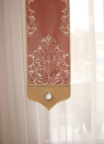 Жесткий ламбрекен Дамаск 2м розовый с золотым (141_7ж) Firanka Damask (345733323)