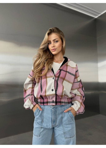Женский кашемировый бомбер в клетку (363839558)