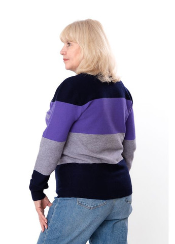 Серый демисезонный утепленный женский джемпер (плюс сайз) в полоску со стразами (p-18068) Носи своє