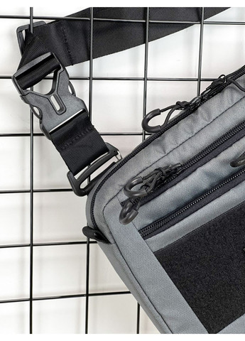 Сумка трансформер 3в1 (сумка через плечо, нагрудная - слинг, бананка) для мужчин и женщин, Тёмно-серый Famk (362268160)