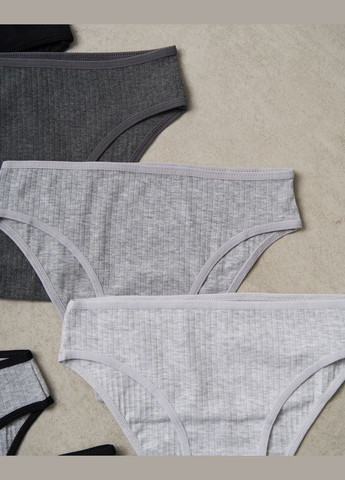 Набор трусиков женских неделька в рубчик в серых оттенках 7 шт Nicoletta (303617403)