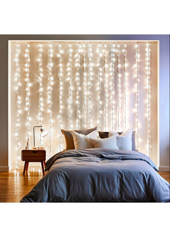 Новорічна гірлянда штора 3х3 м 192 LED кімнатна білий провід Білий ZWM33192LEDW Garlando (370802232)