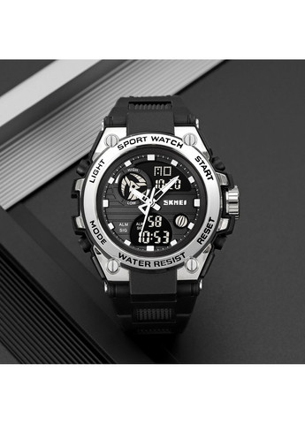 Годинник 2360BKSI Black-Silver спортивний чоловічий кварцовий з водонепроникністю 50м для активного відпочинку ProDobro (367267374)